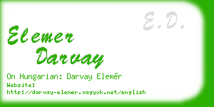 elemer darvay business card