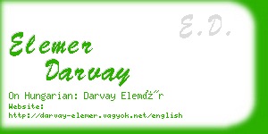 elemer darvay business card